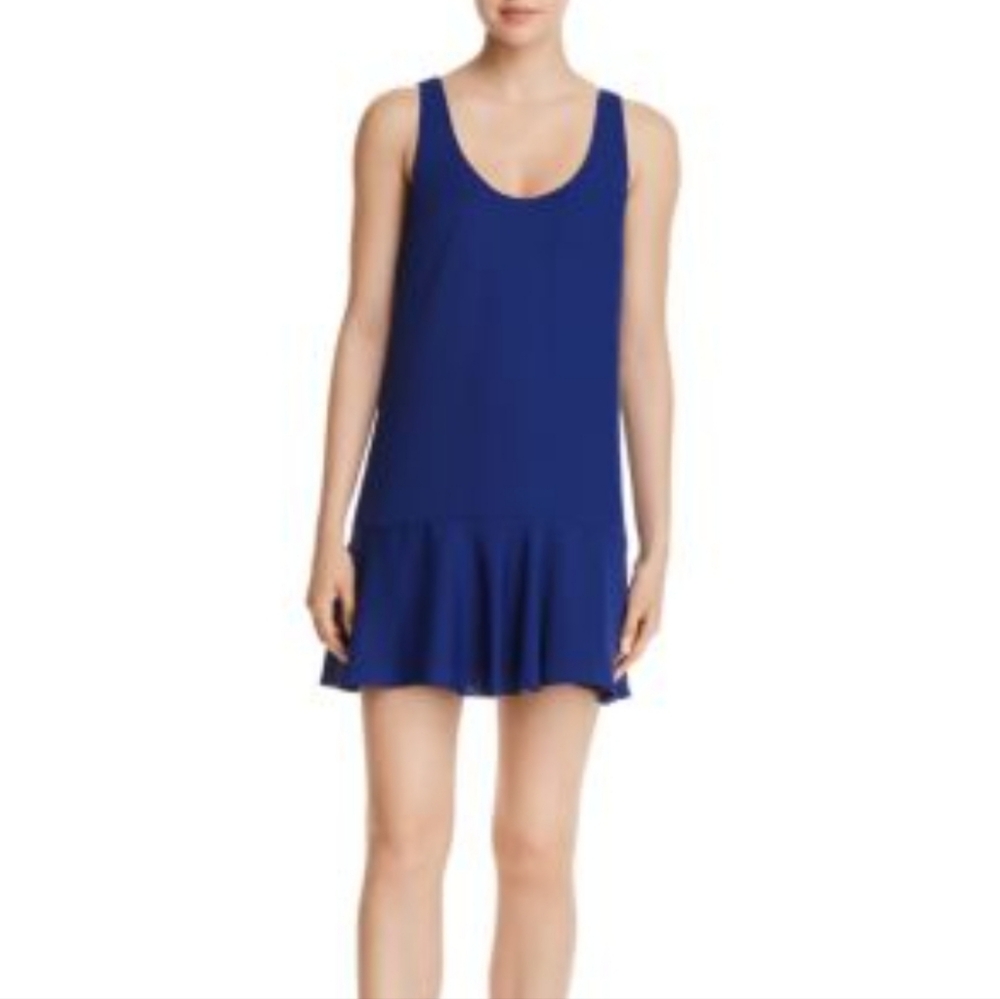 Amanda Uprichard silk ruffle hem tie back dress Sz L